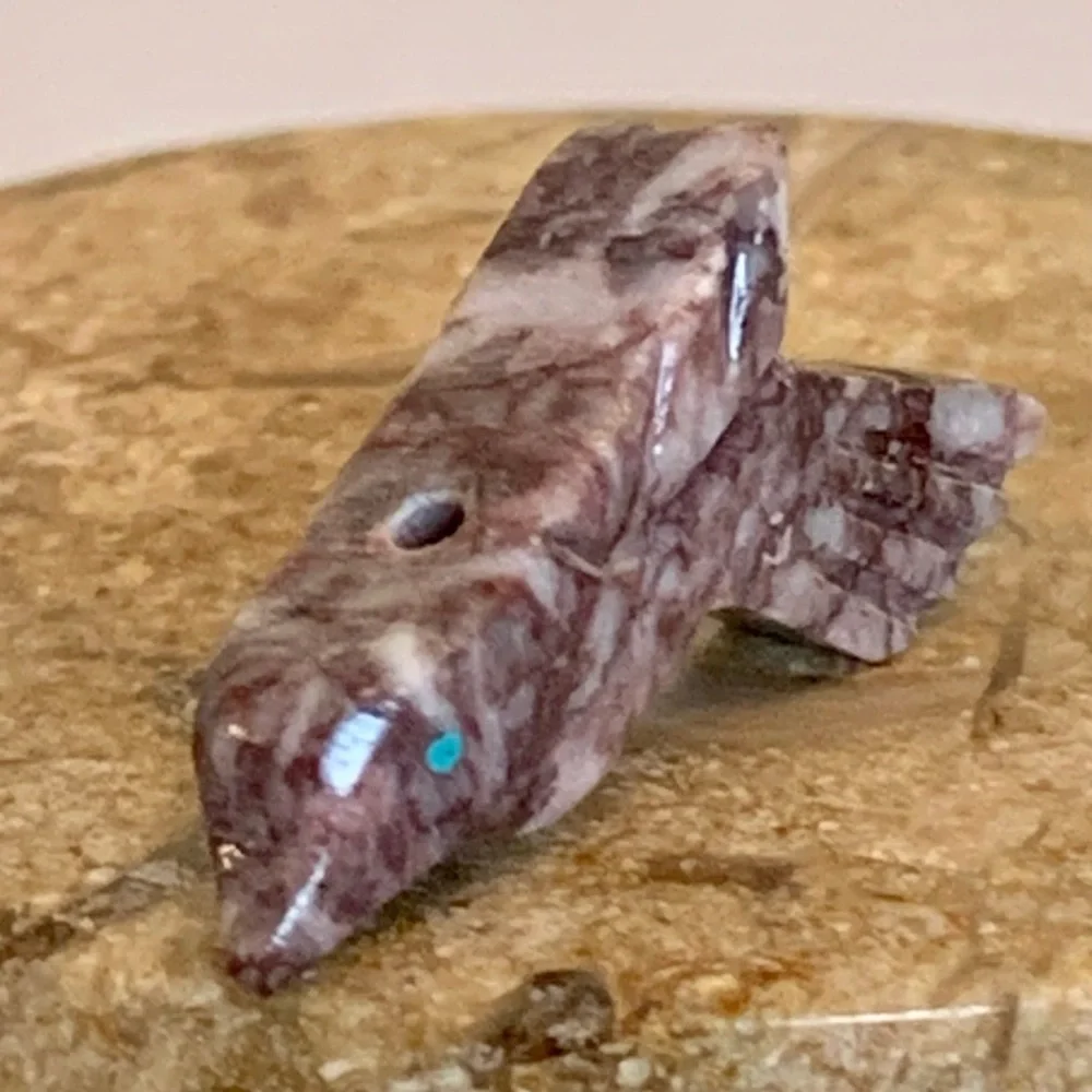 Zuni Style Bird Fetish Bead Drilled Stone Native American Animal Carving .9”